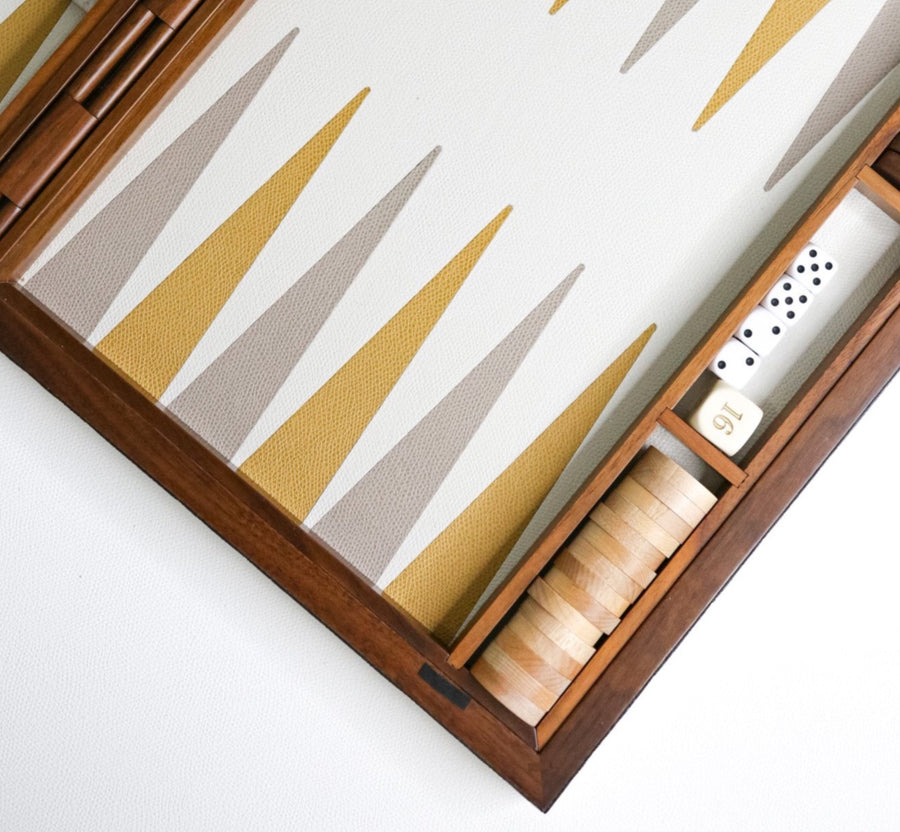Cream Backgammon Set